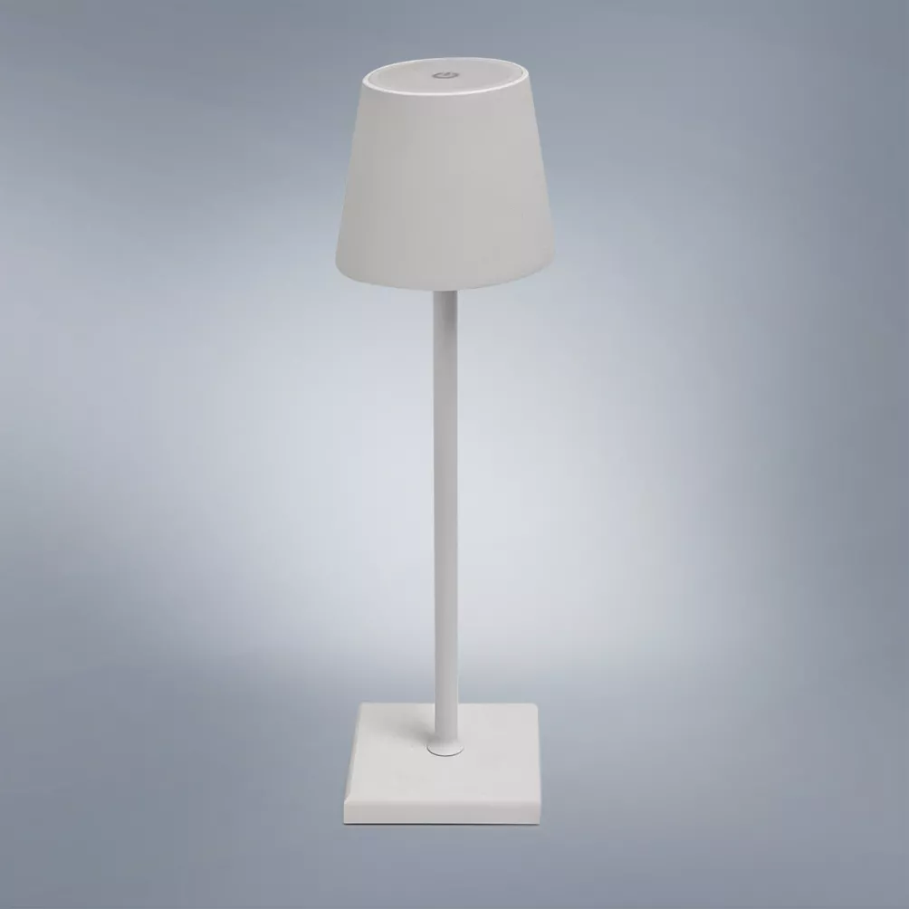 Akkutischleuchte "LUMO" weiss