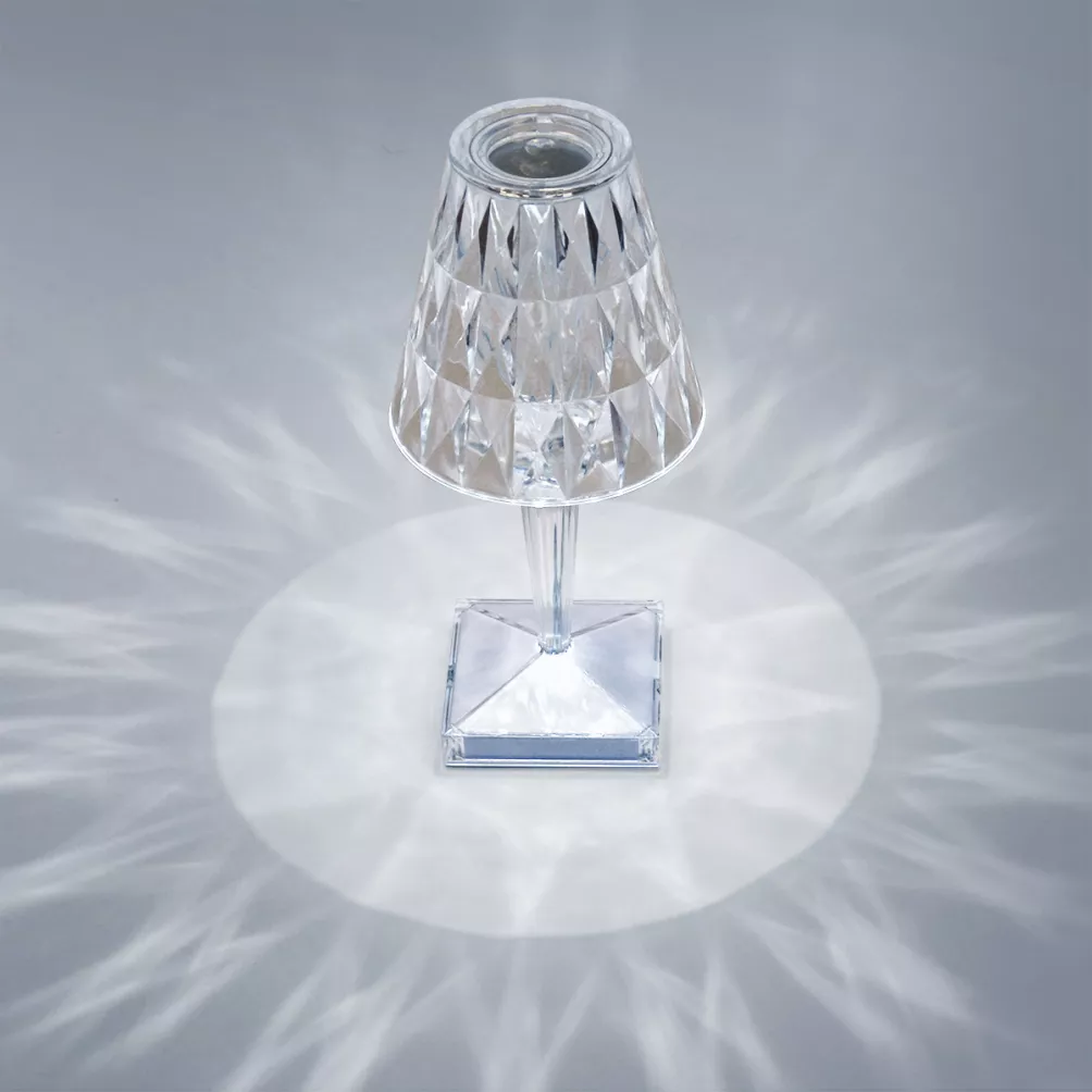 Tischleuchte crystal transparent USB