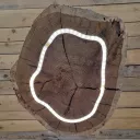 Hängeleuchte rund/oval aus Eichenholz